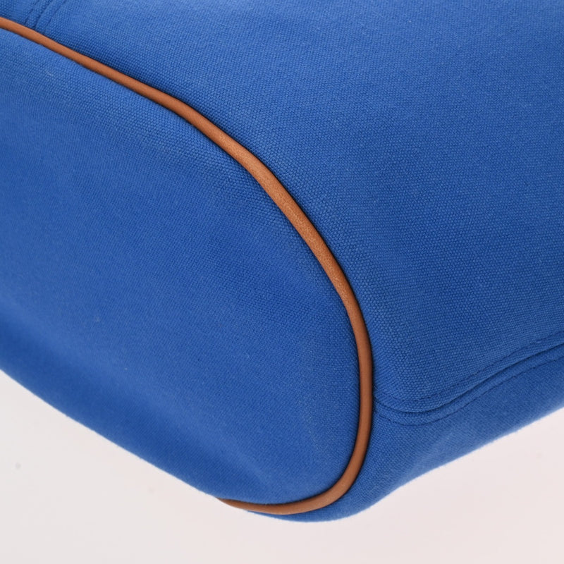 HERMES エルメス パニエドプラージュ PM ブルー レディース キャンバス