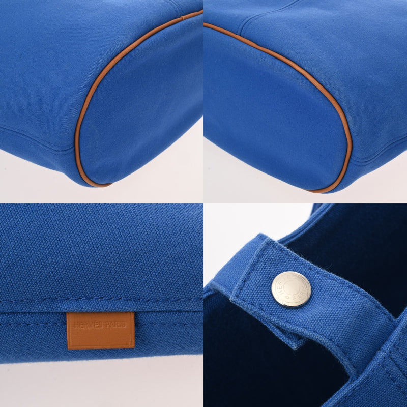 HERMES エルメス パニエドプラージュ PM ブルー レディース キャンバス