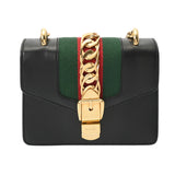 GUCCI グッチ シルヴィ リボンショルダー ブラック 431666 レディース レザー ショルダーバッグ ABランク 中古 銀蔵