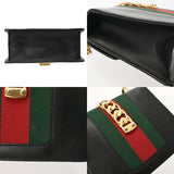 GUCCI グッチ シルヴィ リボンショルダー ブラック 431666 レディース レザー ショルダーバッグ ABランク 中古 銀蔵
