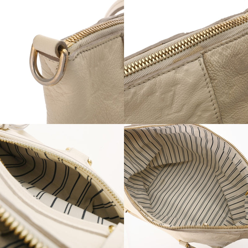 LOUIS VUITTON ルイヴィトン モノグラムアンプラント ルミニューズ ネージュ M93411 レディース レザー トートバッグ Bランク 中古 銀蔵