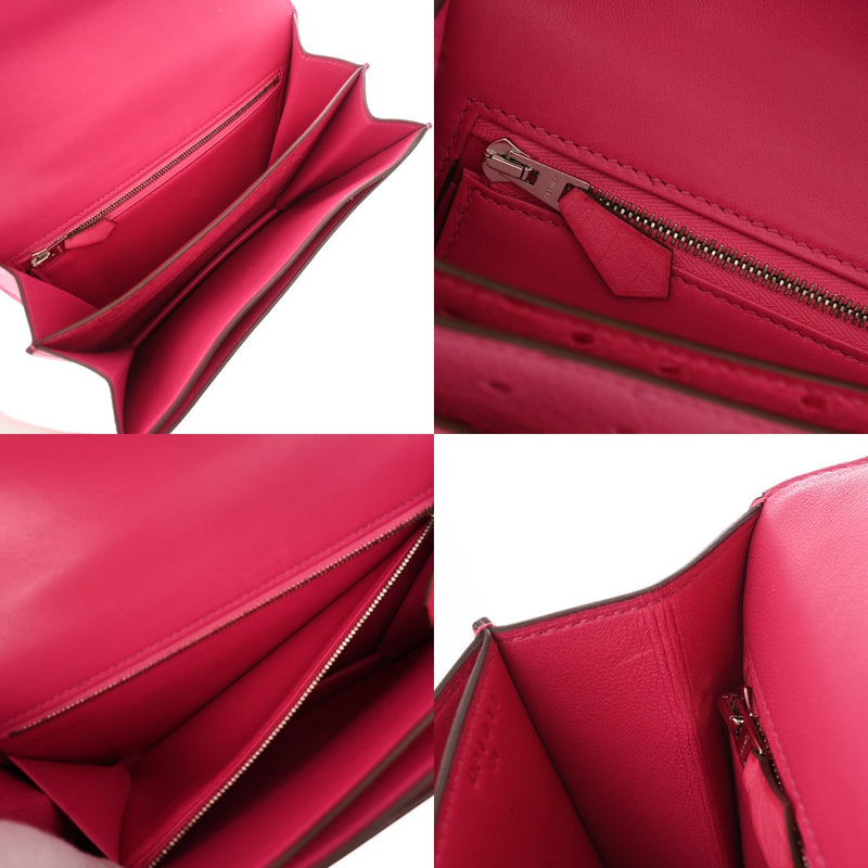 HERMES エルメス サックエルメス 2002 20 フューシャピンク D刻印(2019年頃) レディース オーストリッチ ショルダーバッグ Aランク 中古 銀蔵