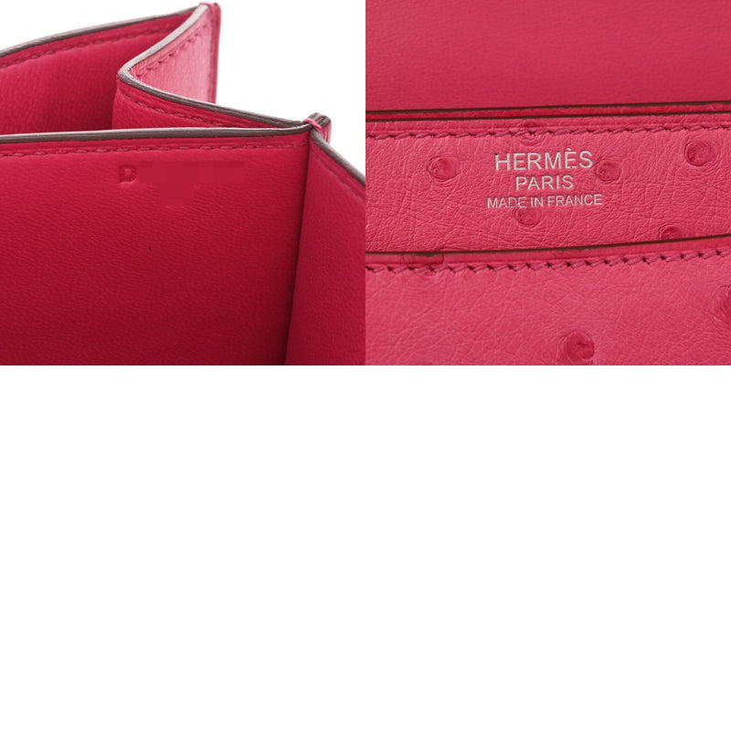 HERMES エルメス サックエルメス 2002 20 フューシャピンク D刻印(2019年頃) レディース オーストリッチ ショルダーバッグ Aランク 中古 銀蔵