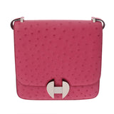 HERMES エルメス サックエルメス 2002 20 フューシャピンク D刻印(2019年頃) レディース オーストリッチ ショルダーバッグ Aランク 中古 銀蔵