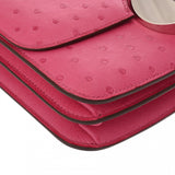 HERMES エルメス サックエルメス 2002 20 フューシャピンク D刻印(2019年頃) レディース オーストリッチ ショルダーバッグ Aランク 中古 銀蔵