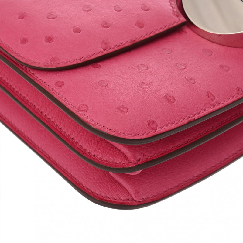 HERMES エルメス サックエルメス 2002 20 フューシャピンク D刻印(2019年頃) レディース オーストリッチ ショルダーバッグ Aランク 中古 銀蔵