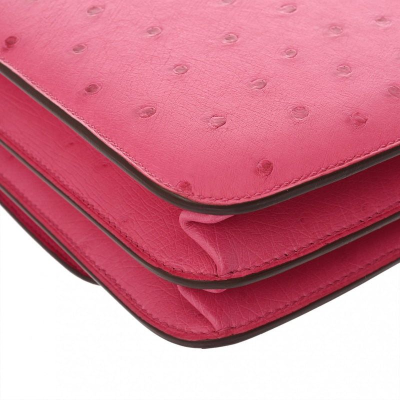 HERMES エルメス サックエルメス 2002 20 フューシャピンク D刻印(2019年頃) レディース オーストリッチ ショルダーバッグ Aランク 中古 銀蔵