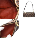 LOUIS VUITTON ルイヴィトン ダミエ パピヨン GM ブラウン レッド N51303 レディース ダミエキャンバス ハンドバッグ Bランク 中古 銀蔵