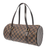 LOUIS VUITTON ルイヴィトン ダミエ パピヨン GM ブラウン レッド N51303 レディース ダミエキャンバス ハンドバッグ Bランク 中古 銀蔵