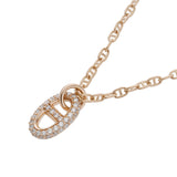 HERMES エルメス ファランドール PM ダイヤ レディース K18ピンクゴールド PG ネックレス Aランク 中古 銀蔵
