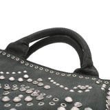 PRADA プラダ カナパ トート スタッズ ビジュ モスグリーン BN2642 レディース キャンバス ハンドバッグ Bランク 中古 銀蔵