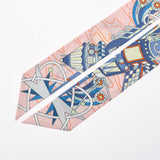 HERMES エルメス ツイリー Odyssey ローズペール/ブルー/ジョーヌスフレ レディース シルク100％ スカーフ 新品 銀蔵