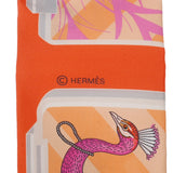 HERMES エルメス ツイリー HERMES STORY オレンジ ブルー ローズ レディース シルク100％ スカーフ 新品 銀蔵