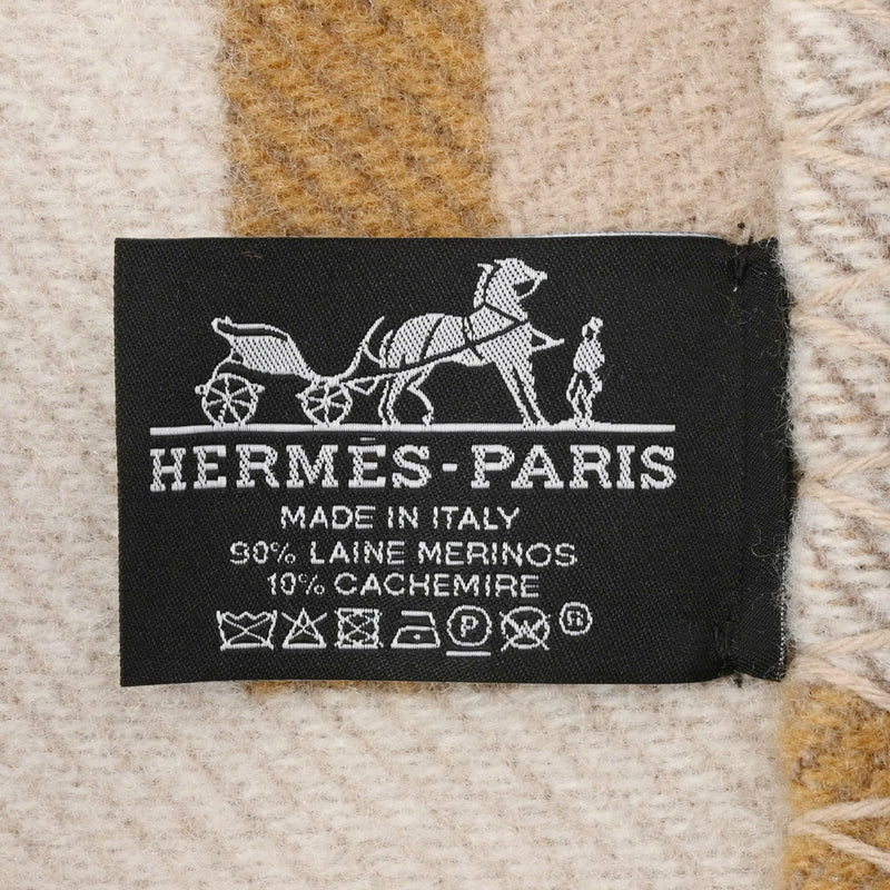 HERMES エルメス ブランケット アヴァロン ベージュ - レディース ウール90％ カシミヤ10％ ブランド小物 新品 銀蔵