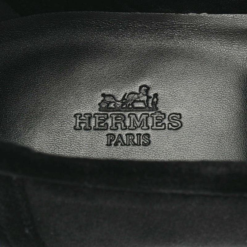 HERMES エルメス パリ サイズ43 黒 メンズ ベロア モカシン 新品 銀蔵
