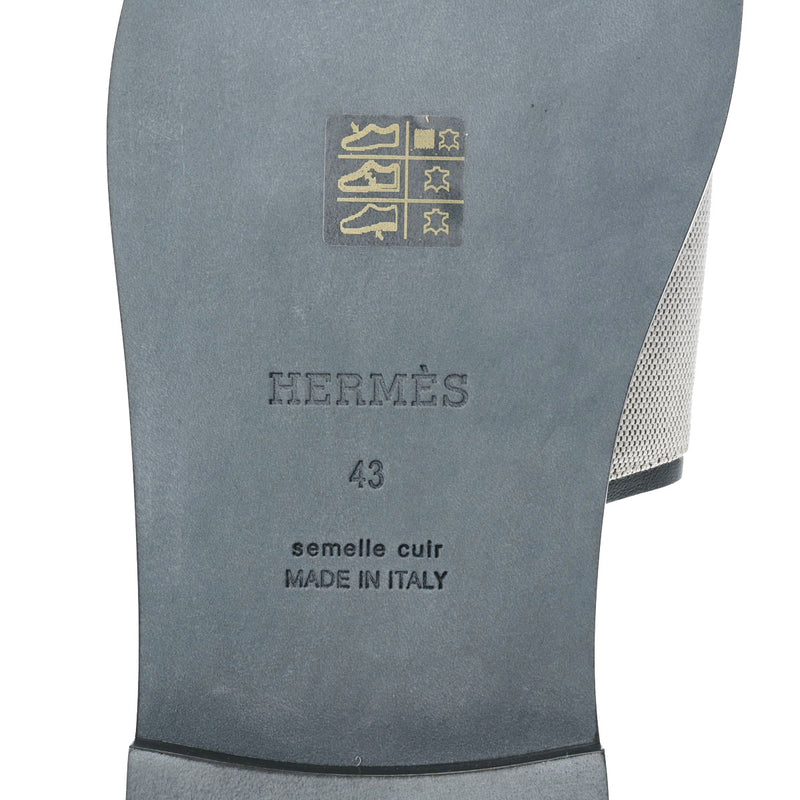 HERMES エルメス アイロニック サイズ43 プリュノワール/黒 メンズ トワルアッシュアンプリメ/カーフ サンダル 新品 銀蔵