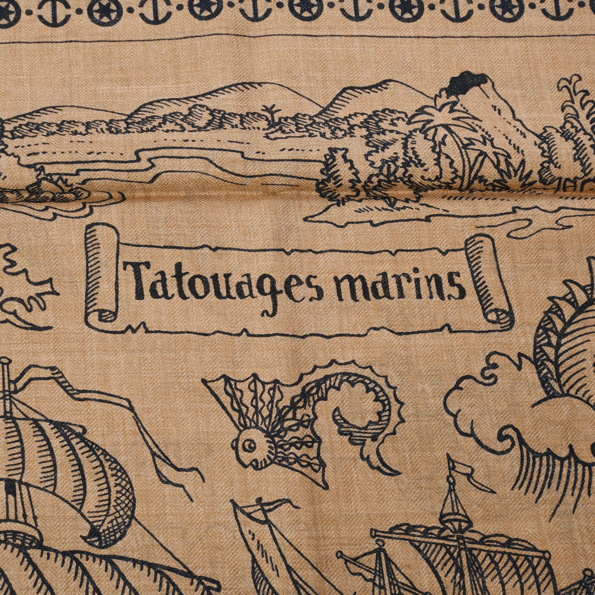 エルメスショール 140 キャラメル/マリン レディース スカーフ