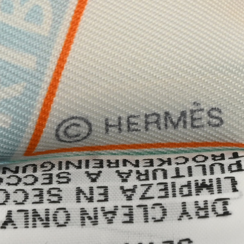 HERMES エルメス ツイリー FUNNY ICE CREAM アクア/オレンジ/イエロー - レディース シルク100％ スカーフ 未使用 銀蔵