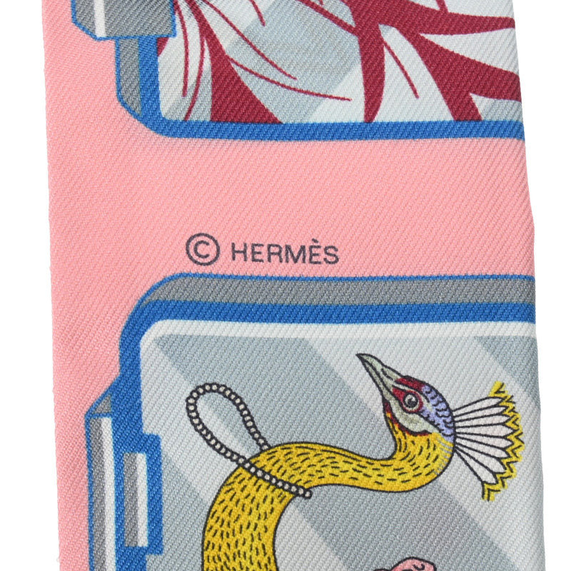 HERMES エルメス ツイリー HERMES STORY ピンク/ブルー/イエロー - レディース シルク100％ スカーフ 未使用 銀蔵