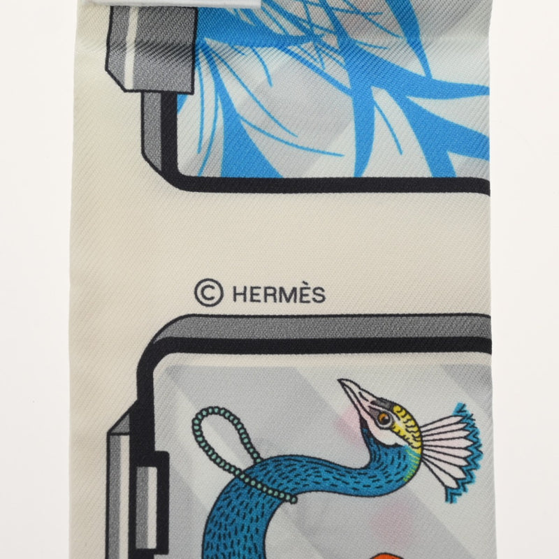 HERMES エルメス ツイリー HERMES STORY 白/グレー/レッド - レディース シルク100％ スカーフ 未使用 銀蔵