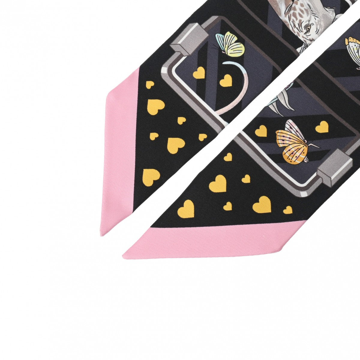 エルメスツイリー HERMES STORY 黒/ピンク/グレー レディース シルク