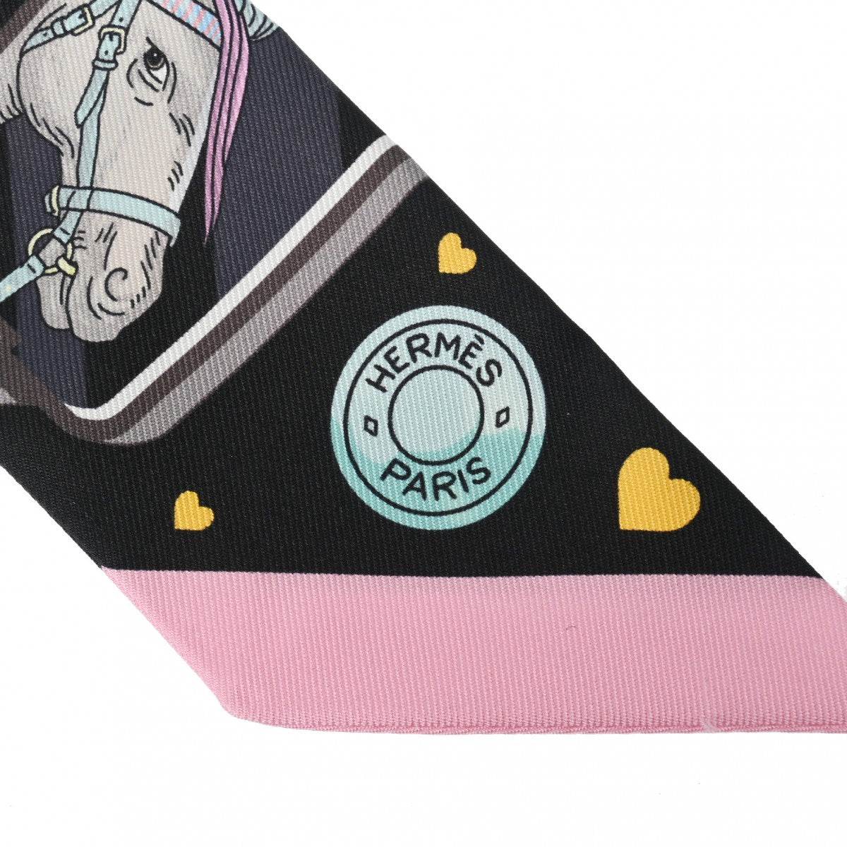 エルメスツイリー HERMES STORY 黒/ピンク/グレー レディース シルク