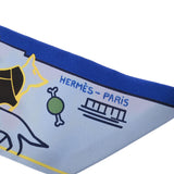 HERMES エルメス ツイリー PARISIAN DOG ブルーシエル/ジョーヌ/ローズ - レディース シルク100％ スカーフ 未使用 銀蔵