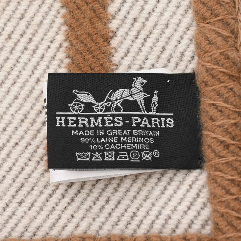 HERMES エルメス プレード アヴァロン エクリュ/キャラメル レディース ウール90％ カシミヤ10％ ブランド小物 新品 銀蔵