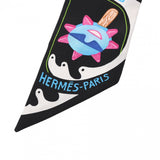 HERMES エルメス ツイリー FUNNY ICE CREAM 黒/白/マルチカラー 064109S レディース シルク100％ スカーフ 新品 銀蔵