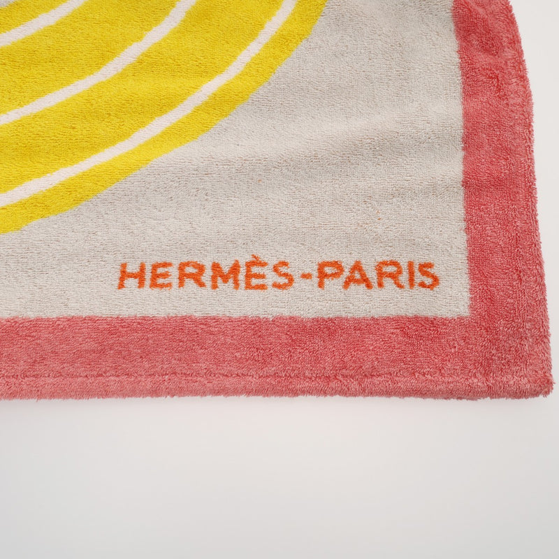 HERMES エルメス ビーチタオル TAPIS DE PLAGE MAILLON MARIN ローズ/シトロン 103878M ユニセックス コットン100％ タオル 新品 銀蔵