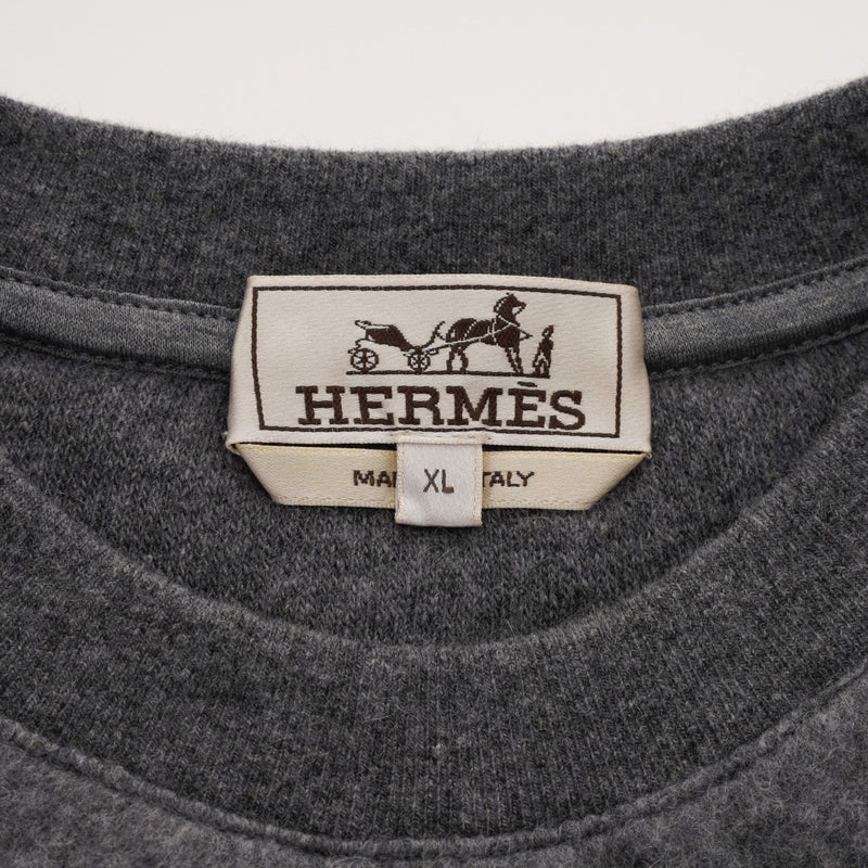 HERMES エルメス ラウンドネック サイズXL グレー メンズ ウール63％/カシミヤ37% スウェット 新品 銀蔵