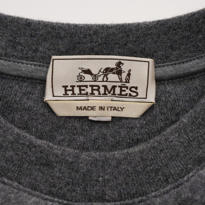 HERMES エルメス ラウンドネック サイズXL グレー メンズ ウール63％/カシミヤ37% スウェット 新品 銀蔵