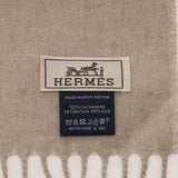 HERMES エルメス バッジソワ ワッペン グレージュ系 メンズ カシミヤ カシミヤ100％ マフラー 新品 銀蔵