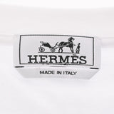 HERMES エルメス クールネック Tシャツ 柄入り サイズXL 白 メンズ コットン100％ 半袖シャツ 新品 銀蔵