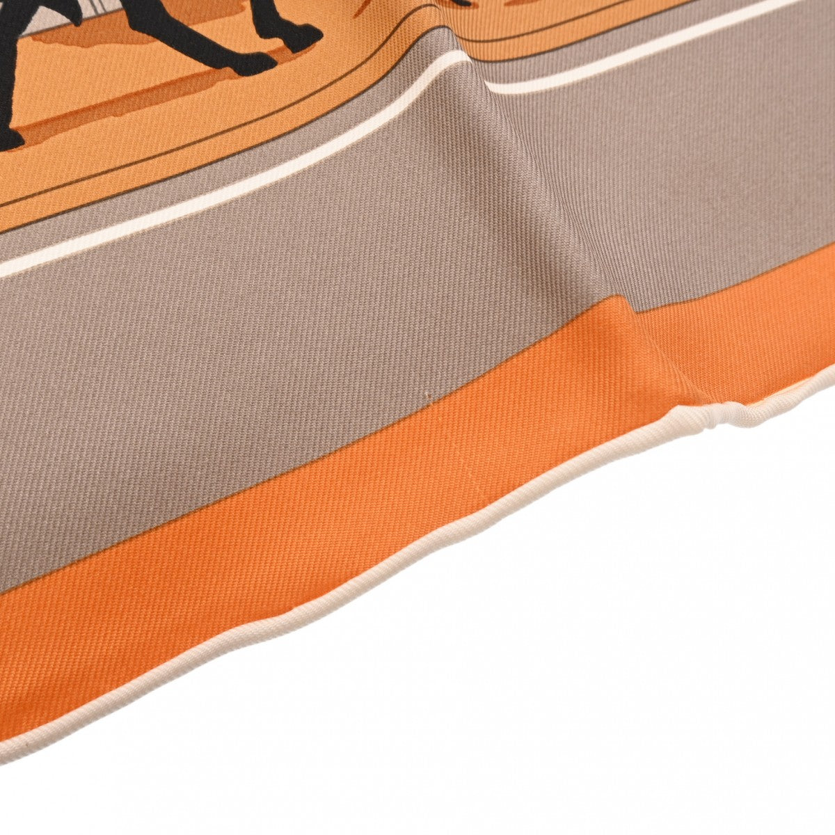 HERMES エルメス シルク スカーフキャップ 帽子 オレンジ系 箱