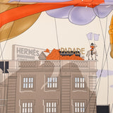 HERMES エルメス カレ90 HERMES PARADE クレーム/オレンジキュイ 004150S レディース シルク100％ スカーフ 未使用 銀蔵