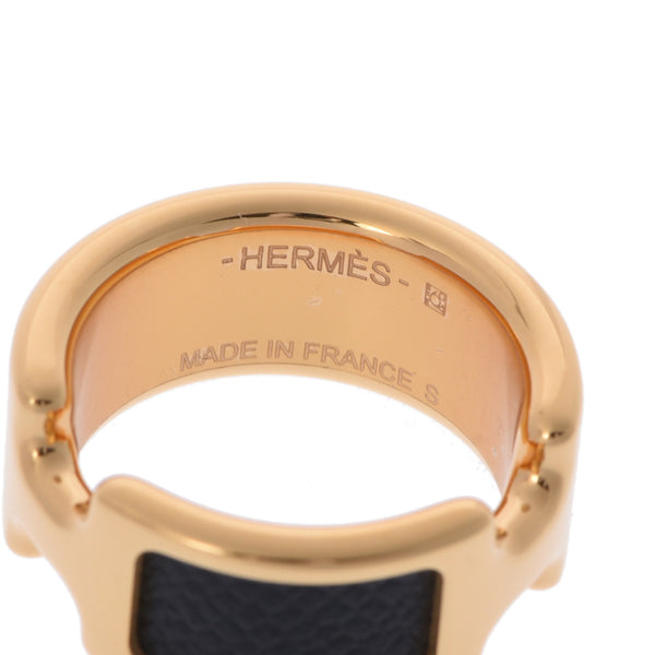 HERMES エルメス オランプ PM サイズS ブラック 11.5号 レディース メタル ヴォーマダム リング・指輪 新品 銀蔵