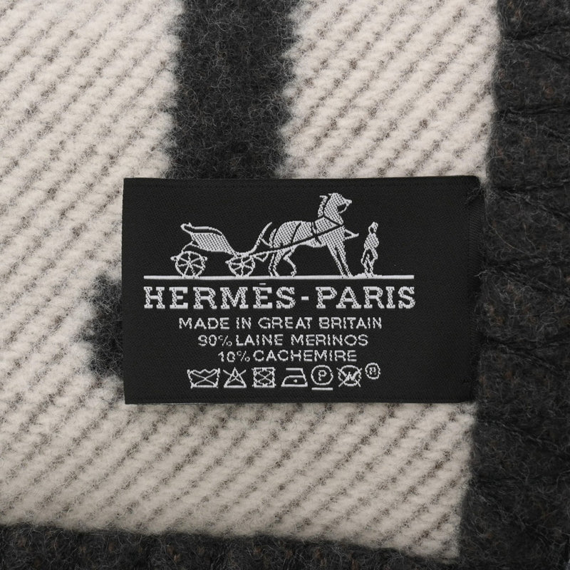 HERMES エルメス プレード アヴァロン ブランケット ダークグレー系 レディース ウール90％/カシミヤ10％ ブランド小物 新品 銀蔵