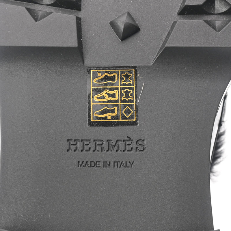 HERMES エルメス アイコン サイズ43 1/2 黒 メンズ カーフ シープスキン モカシン 新品 銀蔵