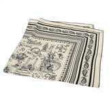 HERMES エルメス カレジェアン 船乗りのタトゥー バンダナ 白/黒 ユニセックス カシミア70％ シルク30％ ブランド小物 新品 銀蔵