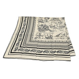 HERMES エルメス カレジェアン 船乗りのタトゥー バンダナ 白/黒 ユニセックス カシミア70％ シルク30％ ブランド小物 新品 銀蔵