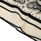 HERMES エルメス カレジェアン 船乗りのタトゥー バンダナ 白/黒 ユニセックス カシミア70％ シルク30％ ブランド小物 新品 銀蔵