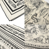 HERMES エルメス カレジェアン 船乗りのタトゥー バンダナ 白/黒 ユニセックス カシミア70％ シルク30％ ブランド小物 新品 銀蔵