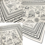 HERMES エルメス カレジェアン 船乗りのタトゥー バンダナ 白/黒 ユニセックス カシミア70％ シルク30％ ブランド小物 新品 銀蔵