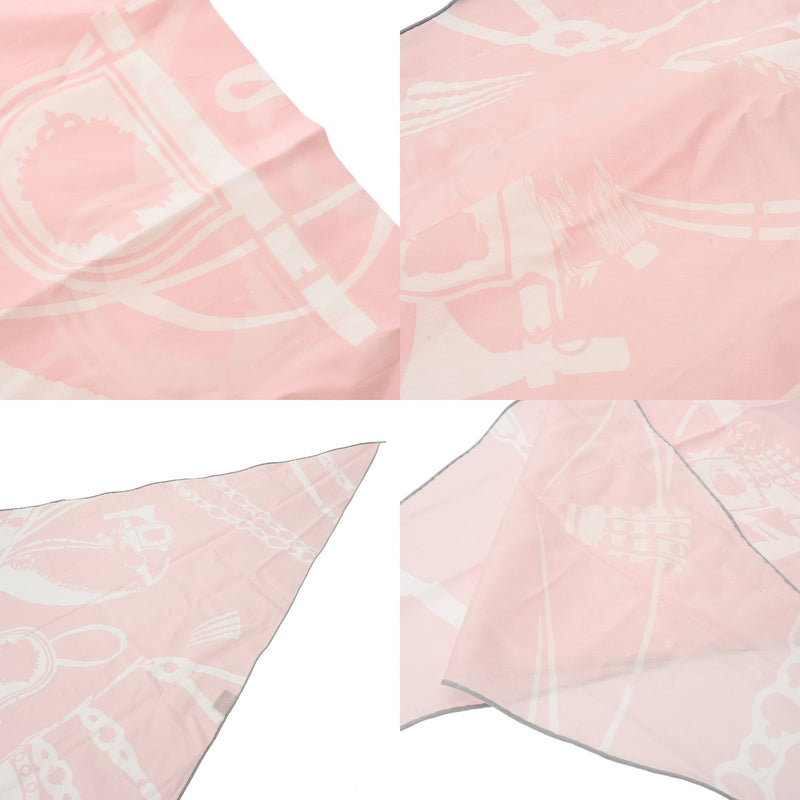 HERMES エルメス ロザンジュ 宮廷の馬具 ギモーヴ/白 レディース シルク100％ スカーフ 未使用 銀蔵