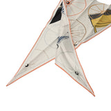 HERMES エルメス ロザンジュ アトゥベルリンヌ シルバー/コライユ/イエロー レディース シルク100％ スカーフ 未使用 銀蔵