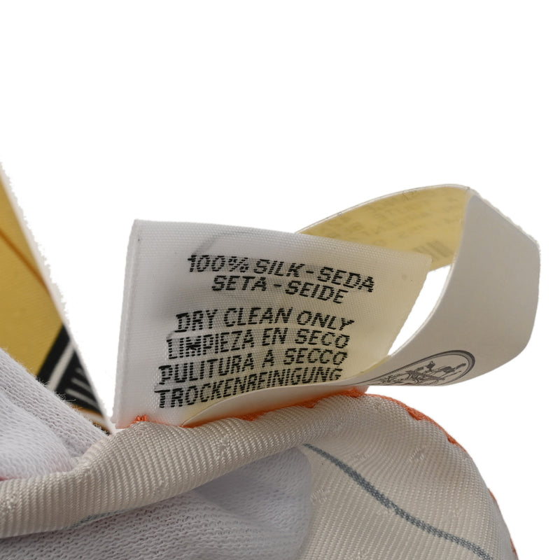 HERMES エルメス ロザンジュ アトゥベルリンヌ シルバー/コライユ/イエロー レディース シルク100％ スカーフ 未使用 銀蔵