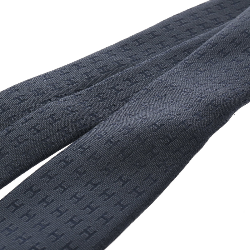 HERMES エルメス H織り ブルーフサール メンズ シルク100％ ネクタイ 新品 銀蔵