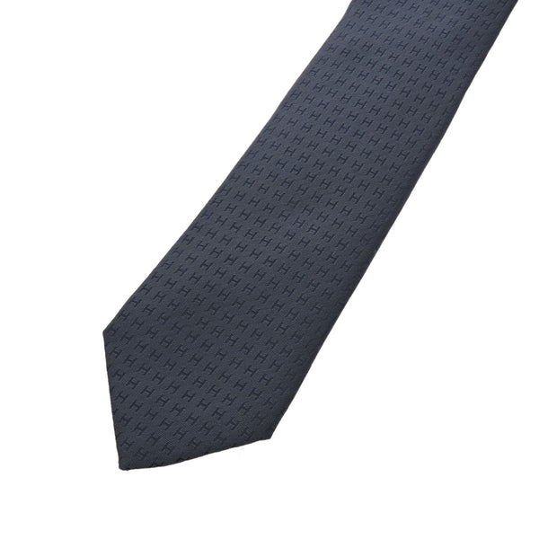 HERMES エルメス H織り ブルーフサール メンズ シルク100％ ネクタイ 新品 銀蔵