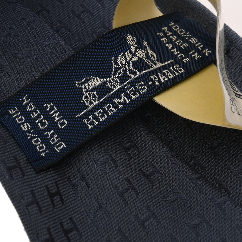 HERMES エルメス H織り ブルーフサール メンズ シルク100％ ネクタイ 新品 銀蔵